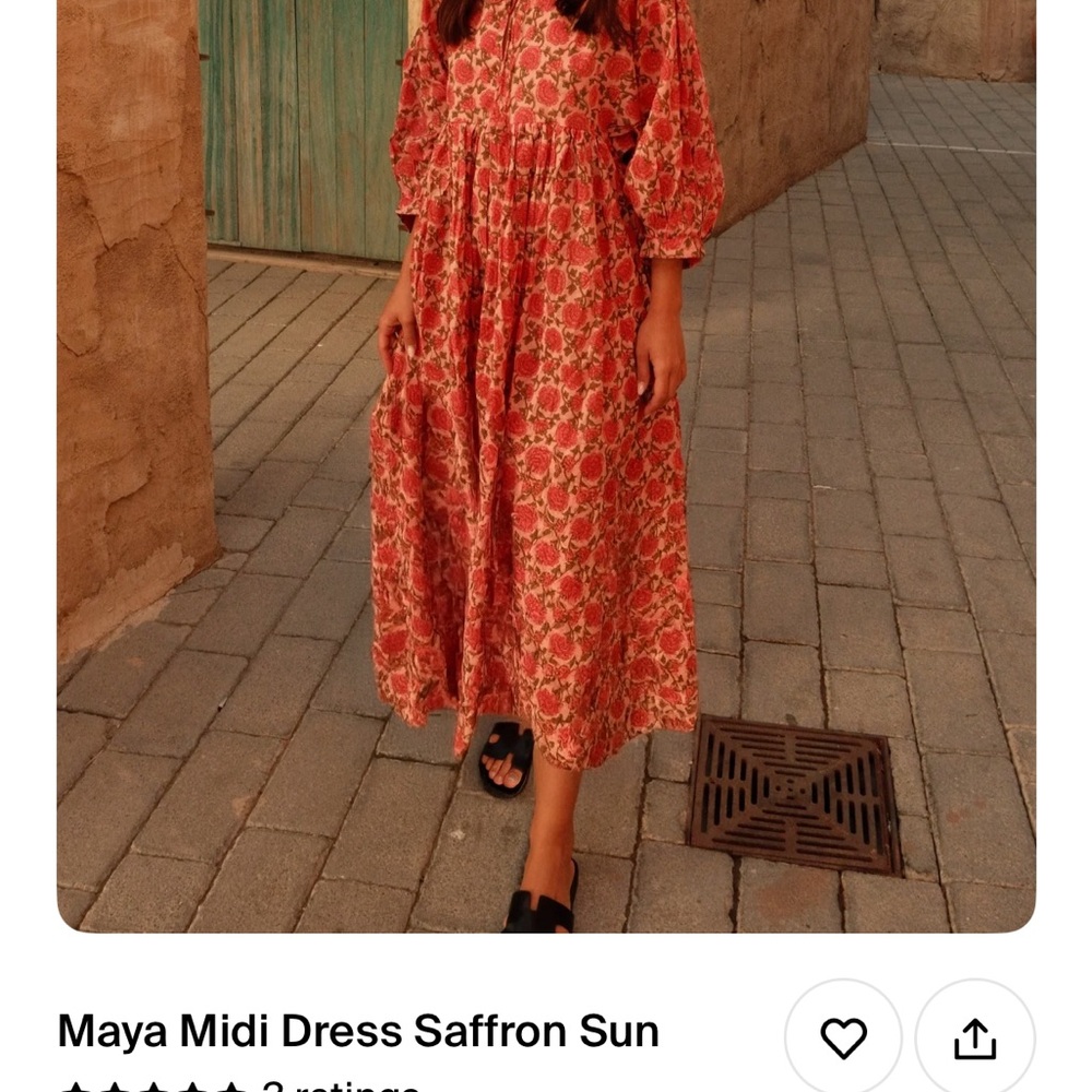 Maya Midi Dress in Red Floral